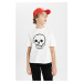 DEFACTO Boys Oversize Fit Crew Neck Embroidered Short Sleeve T-Shirt