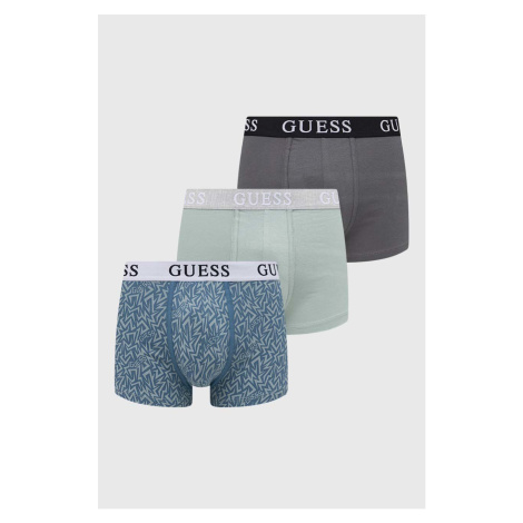 Boxerky Guess 3-pak pánske, zelená farba