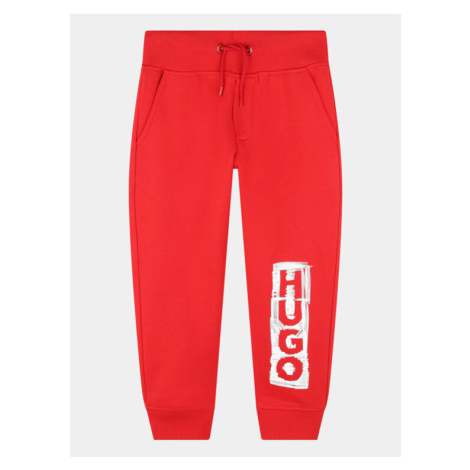 Hugo Teplákové nohavice G24150 D Červená Regular Fit Hugo Boss