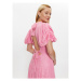 ROTATE Koktejlové šaty Sequins Puff Sleeve 100058224 Ružová Regular Fit