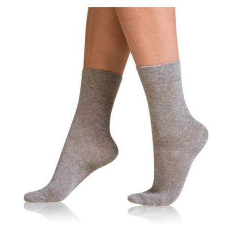 Bellinda COTTON COMFORT SOCKS - Dámske bavlnené ponožky s pohodlným lemom - sivý melír