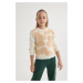 DEFACTO Girl Floral Crew Neck Knitwear Sweater