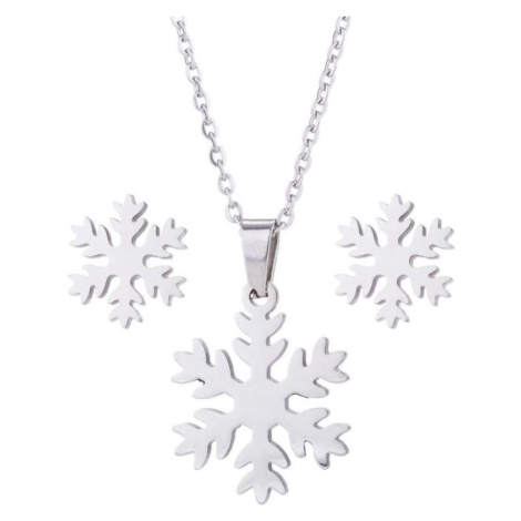 Sada šperkov z ocele snehová vločka Strieborná