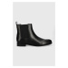 Kožené topánky chelsea Lauren Ralph Lauren Brylee dámske, čierna farba, na plochom podpätku, 802