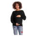Tehotenský čierny oversize sveter