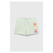 Detské krátke nohavice Guess zelená farba, s nášivkou, nastaviteľný pás
