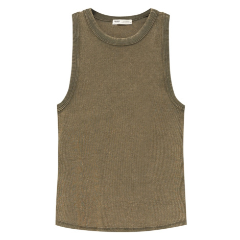 Pull&Bear Top  zelená Pull & Bear