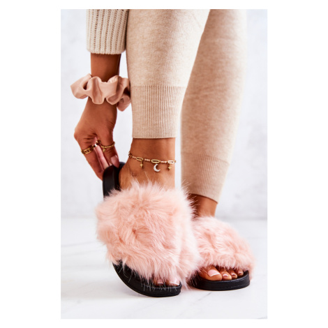 Slippers with fur Rubber Light Pink Pollie