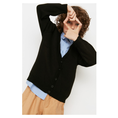 Trendyol Black Button Detailed Boy Knitwear Cardigan