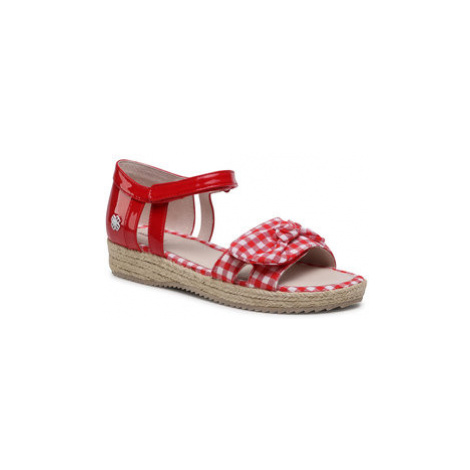 červené dievčenské espadrilky