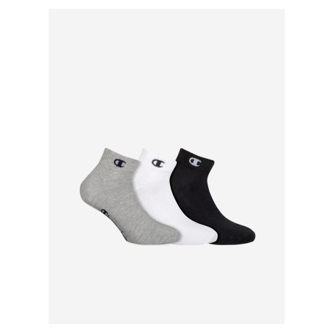 CHAMPION ANKLE SOCKS LEGACY 3x - Športové členkové ponožky 3 páry - čierna - biela - šedá