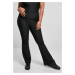 Women's high-waisted leggings with ribbed fit black