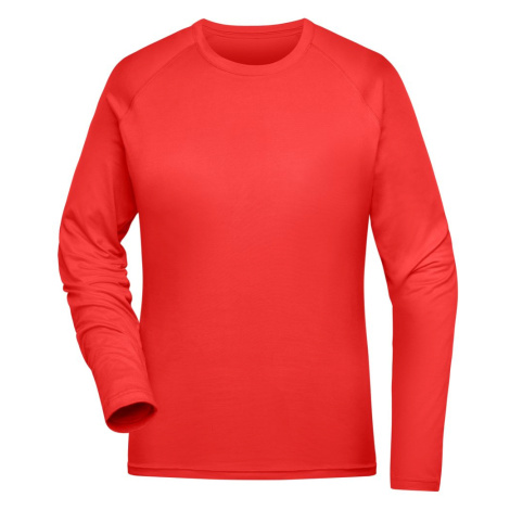James & Nicholson Dámske funkčné tričko s dlhým rukávom JN521 - Jasno červená