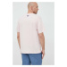 Bavlnené tričko GAP ružová farba, s potlačou