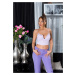 Sexy Koucla Musthave Crop Top with ruffled band lilac Einheitsgroesse