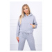 Insulated set with sweatshirt with tie at the bottom in gray