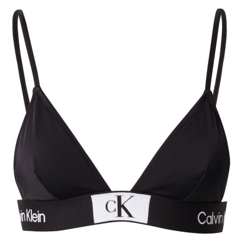 Calvin Klein Swimwear Bikinový top  čierna / biela