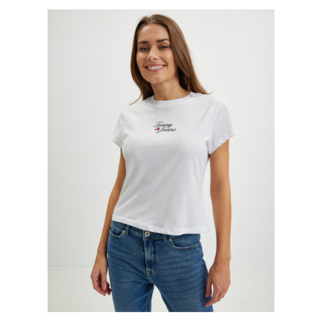 Tommy Jeans Essential Logo Tričko Biela Tommy Hilfiger