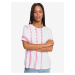 Pink-White Women's Patterned T-Shirt Roxy Over The Rainbo - Women