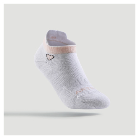 Detské športové ponožky RS 160 nízke biele s logom srdca 3 páry ARTENGO