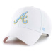 Čiapka s prímesou vlny 47 brand MLB Atlanta Braves biela farba, s nášivkou
