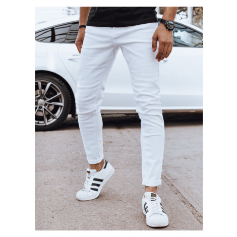 Pánske biele džínsové nohavice Dstreet UX4194