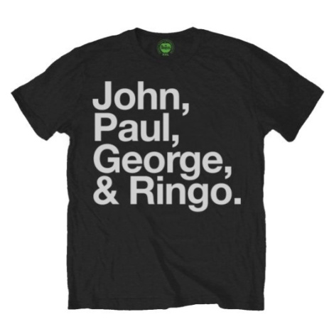 The Beatles tričko John, Paul, George & Ringo Čierna