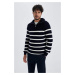 DEFACTO Standard Fit Striped Stand Collar Sweater