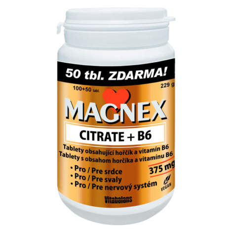 MAGNEX Citrate 375 mg a vitamín B6 100+50 tabliet VÝHODNÉ balenie