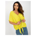Lady's Casual Blouse with Knot - Yellow