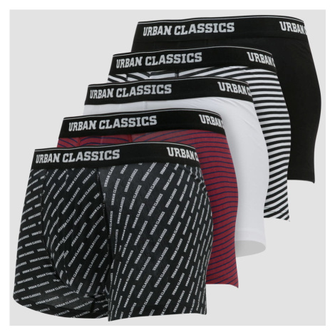 Urban Classics Boxer Shorts 5-Pack Black/ White/ Red/ Navy/ Aop