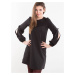 Dress decorated with slits on the sleeves black