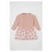 DEFACTO Baby Girl Crew Neck Floral Long Sleeve Knit Dress