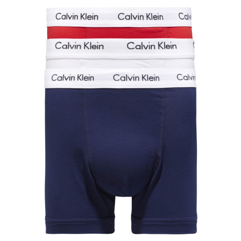 Pánske trenírky 3 Pack Trunks Cotton Stretch 0000U2662GI03 biela/červená/modrá - Calvin Klein L