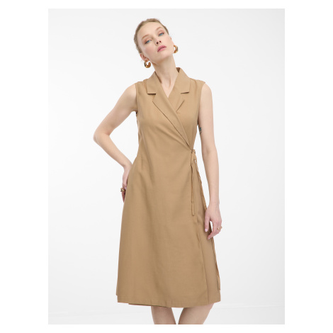 Svetlo hnedé dámske zavinovacie šaty ORSAY