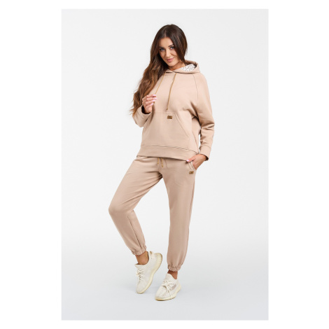 Women's Viva Long Sleeve Sweatshirt - Beige Italian Fashion