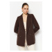 Trendyol Dark Brown Lined Double Breasted Blazer Jacket