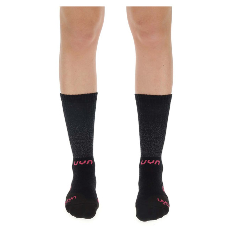 UYN Cyklistické ponožky klasické - AERO WINTER LADY - ružová/čierna