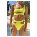 Dámske plavky Malibu Cut Out Bikini Lime - Hugz limetka