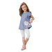 Denokids Frilly Cat Girl's Blue White Summer T-shirt Tunic Tights Set