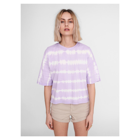 Light purple patterned loose T-shirt Noisy May Buster - Women