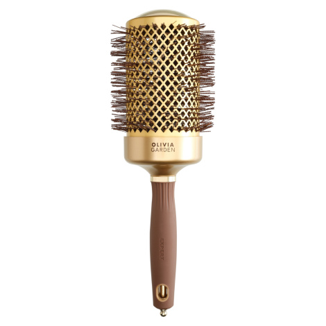 Okrúhla fúkacia kefa na vlasy Olivia Garden Expert Blowout Shine Gold  a  Brown - 65 mm (ID2052)