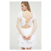 Bavlnené šaty Hollister Co. biela farba, mini, áčkový strih