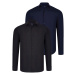 DUAL SET G726 DEWBERRY MENS SHIRT-BLACK-NAVY BLUE