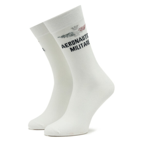 Aeronautica Militare Vysoké pánske ponožky 231CZ011L499 Biela