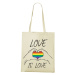 Plátená taška s potlačou Love is love - podpora LGBT