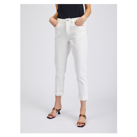 White Women's Shortened Boyfriend Jeans ORSAY - Women