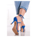 Modré sandále na tenkom podpätku Fabiola