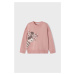 Detský sveter s prímesou vlny Mayoral ružová farba, teplý