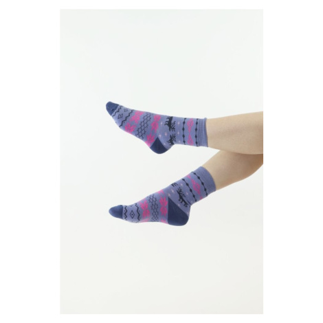 Thermo ponožky Norweg svetlo modré so sobmi Moraj
